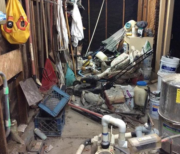 Shed filled with debris and clutter